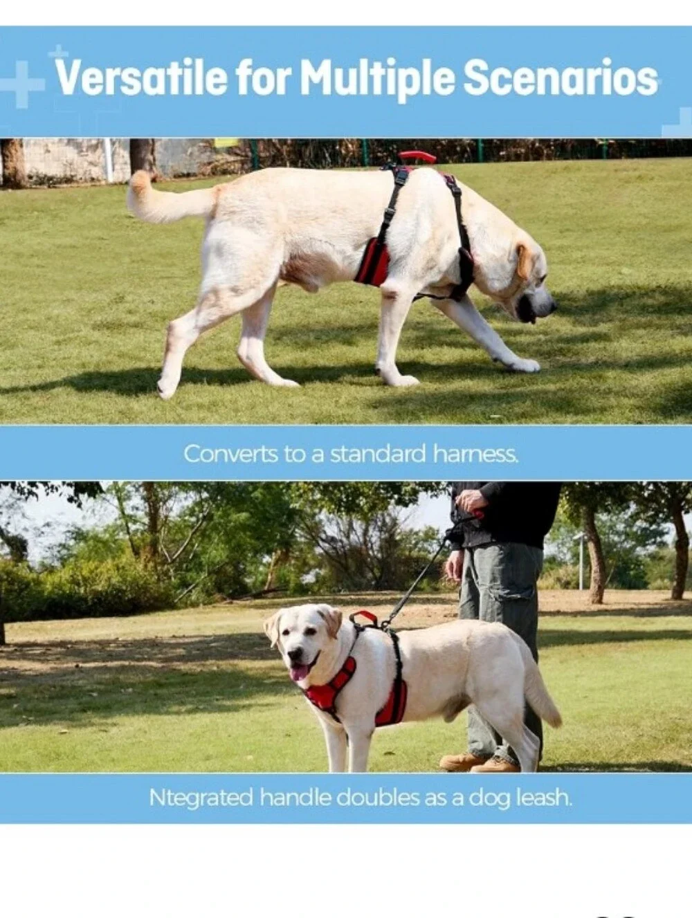 Dog Lift Harness for Extra Large Dogs, Heavy Dog Lifting Support Harness Size:XL